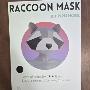 DIY Raccoon Mask Paper Model - Black